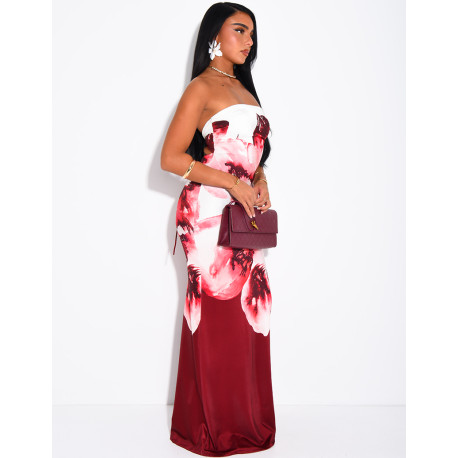 Printed dress with open-back design