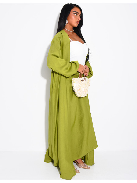 Set aus langem Kimono und Rock zum Binden