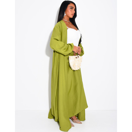 Set aus langem Kimono und Rock zum Binden