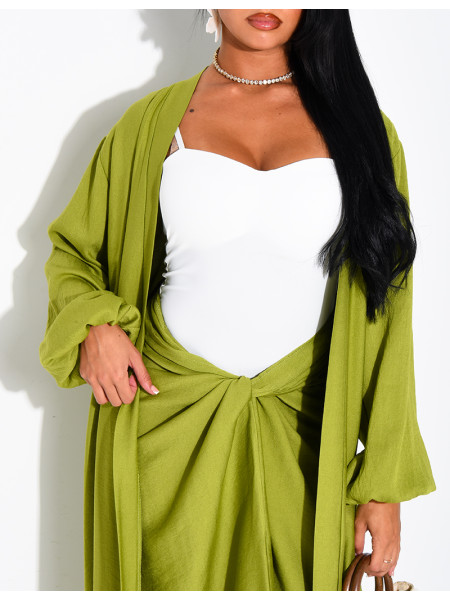 Set aus langem Kimono und Rock zum Binden