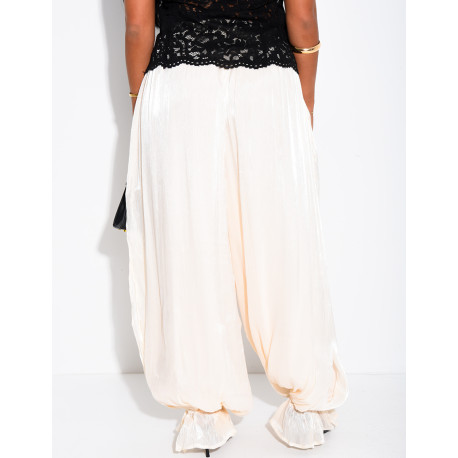Pantalon bouffant en maille irrisée