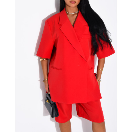 Premium-Set aus Bermudashorts und kurzärmeligem Blazer