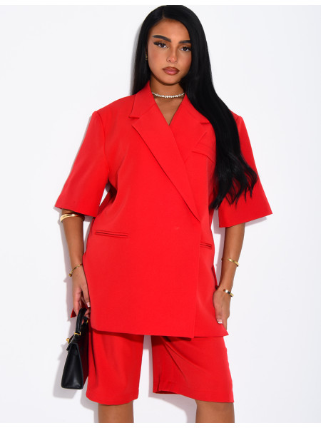 Premium-Set aus Bermudashorts und kurzärmeligem Blazer