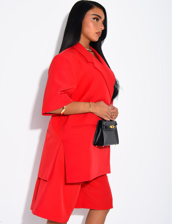 Premium-Set aus Bermudashorts und kurzärmeligem Blazer