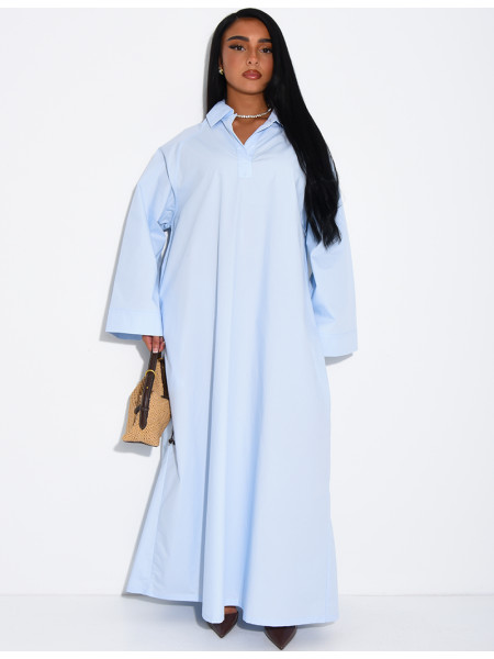Oversize-Kleid aus Baumwolle mit Hemdkragen
