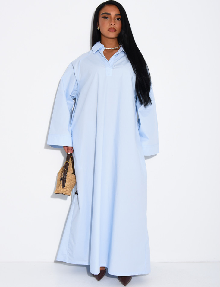 Oversize-Kleid aus Baumwolle mit Hemdkragen