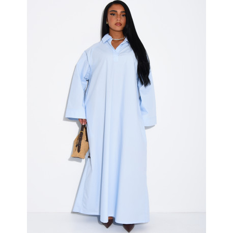 Oversize-Kleid aus Baumwolle mit Hemdkragen