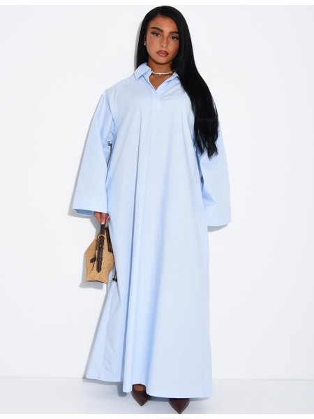 Oversize-Kleid aus Baumwolle mit Hemdkragen