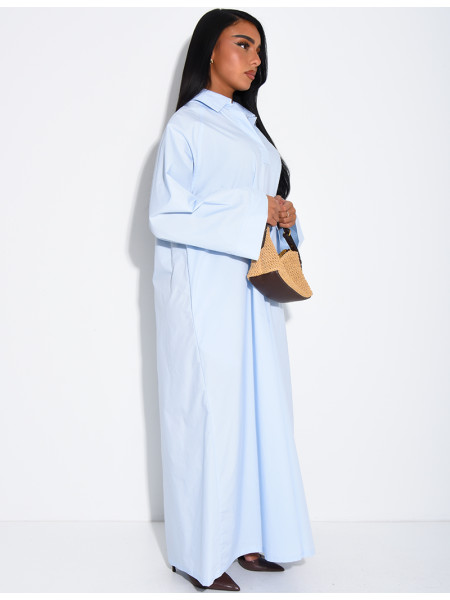 Oversize-Kleid aus Baumwolle mit Hemdkragen