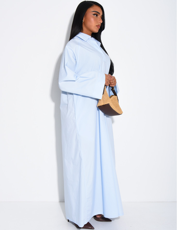 Oversize-Kleid aus Baumwolle mit Hemdkragen