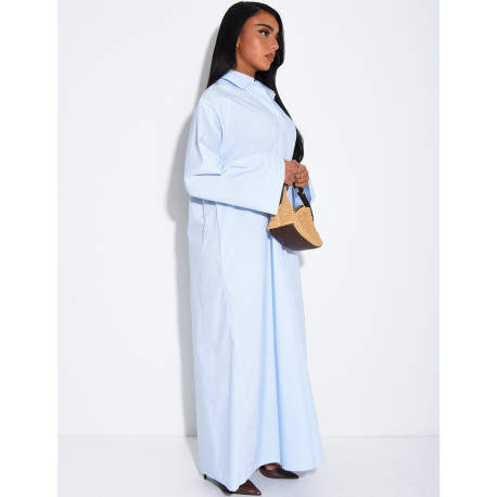 Oversize-Kleid aus Baumwolle mit Hemdkragen