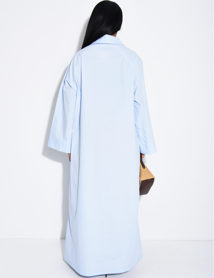 Oversize-Kleid aus Baumwolle mit Hemdkragen