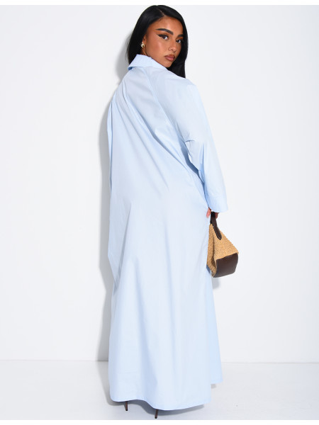 Oversize-Kleid aus Baumwolle mit Hemdkragen