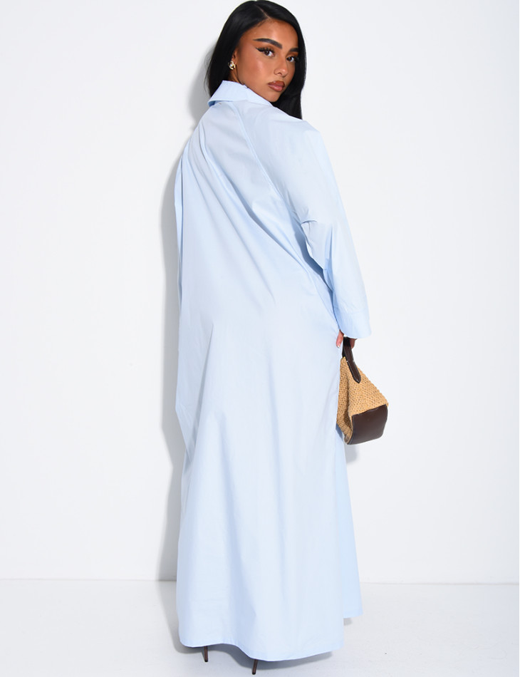 Oversize-Kleid aus Baumwolle mit Hemdkragen