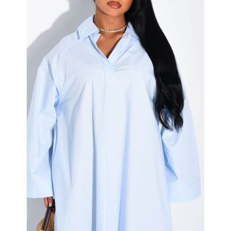 Oversize-Kleid aus Baumwolle mit Hemdkragen