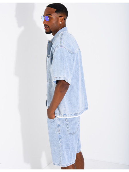 Ensemble en jeans short et chemise
