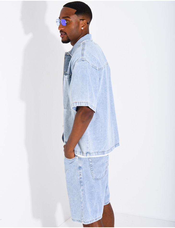 Ensemble en jeans short et chemise