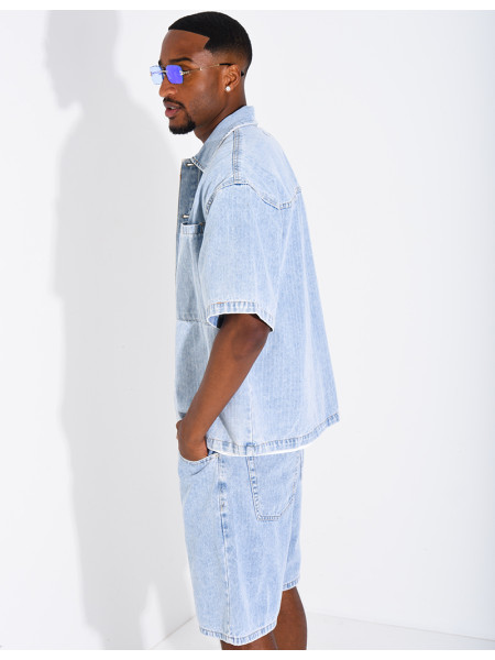 Ensemble en jeans short et chemise