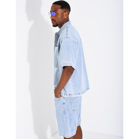 Ensemble en jeans short et chemise