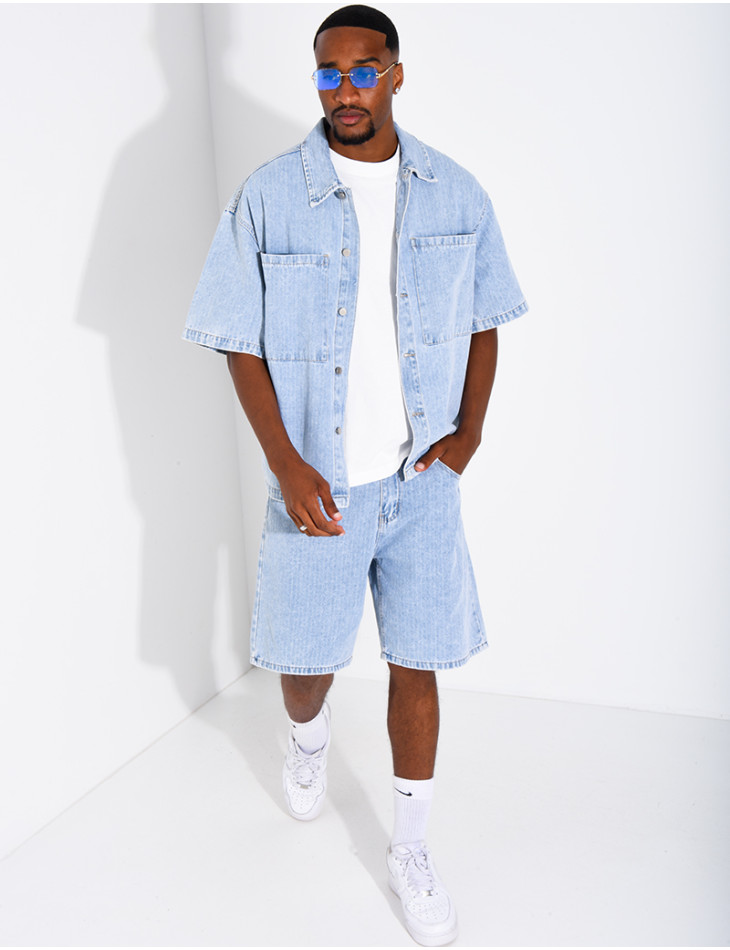 Ensemble en jeans short et chemise