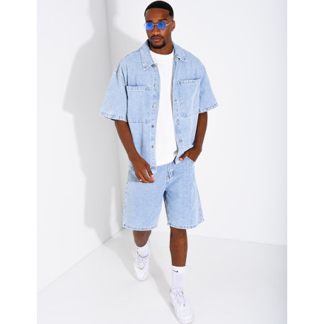 Ensemble en jeans short et chemise
