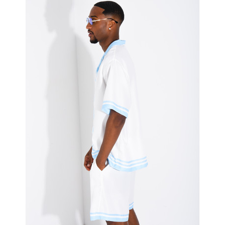 Ensemble short et chemise à bordures contrastantes