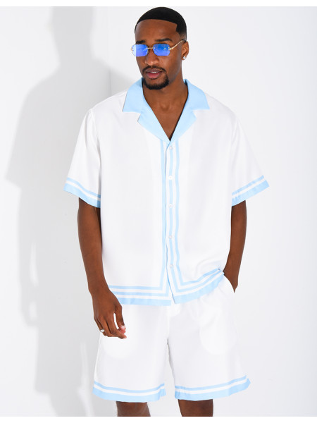 Ensemble short et chemise à bordures contrastantes