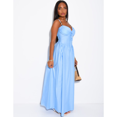 Dress with pearls on the straps
