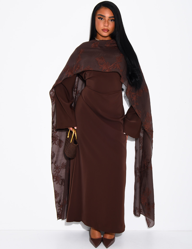 Long wrap dress with...