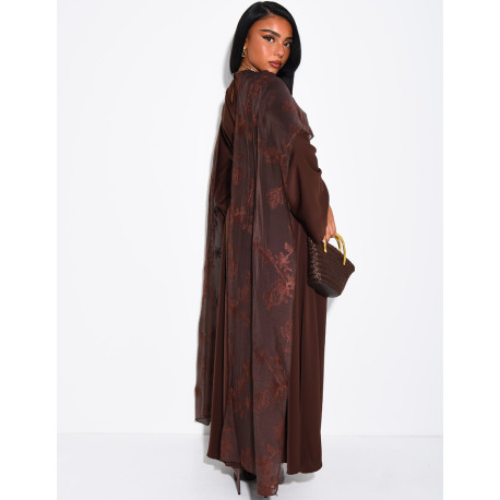 Long wrap dress with embroidered shawl