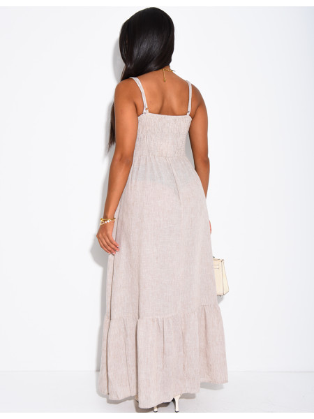 Robe longue en coton brodé