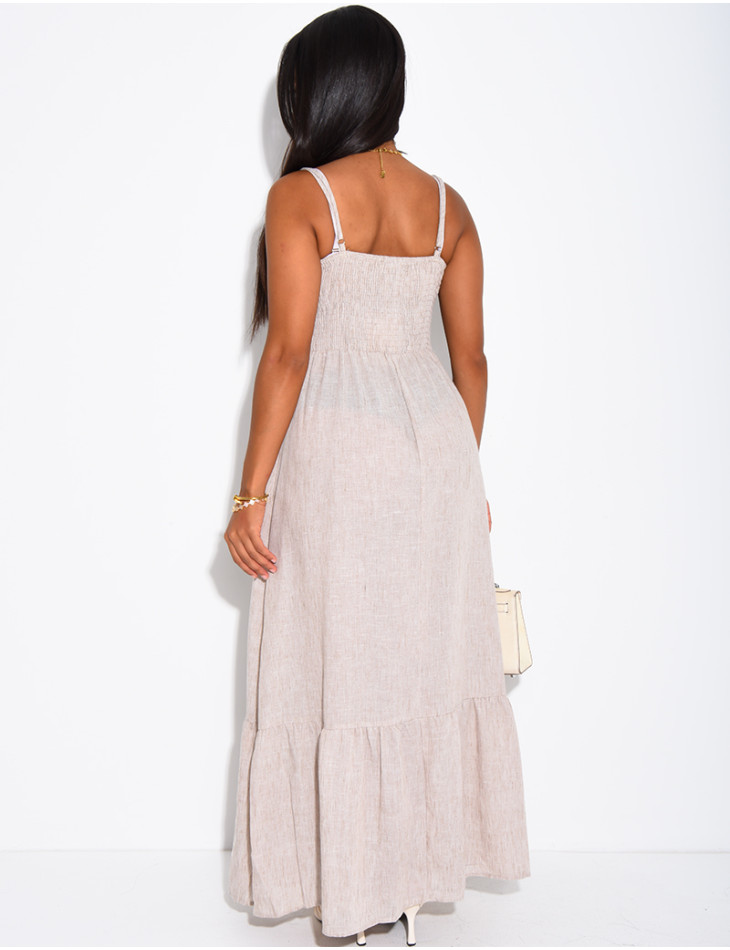 Robe longue en coton brodé