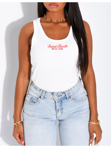 “Saint Barth” Ribbed Tank Top