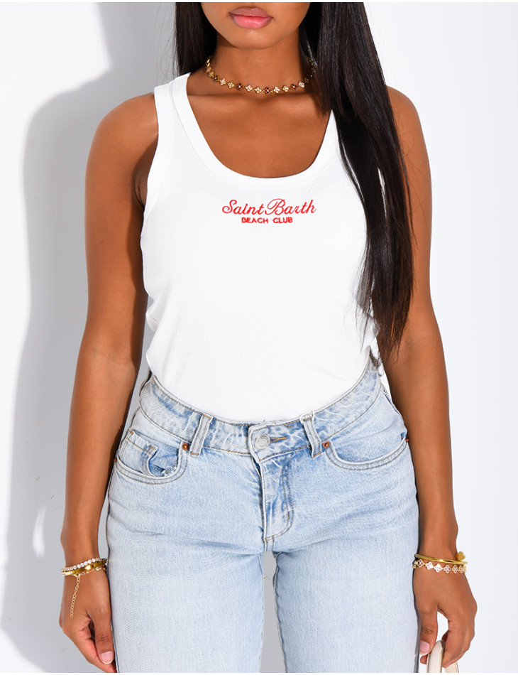 “Saint Barth” Ribbed Tank Top