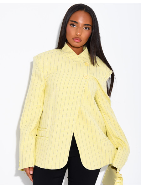 Hochwertiger Zweireiher-Blazer mit Streifenmuster