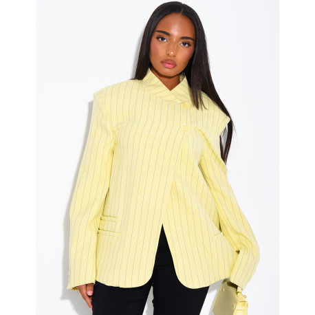 Hochwertiger Zweireiher-Blazer mit Streifenmuster