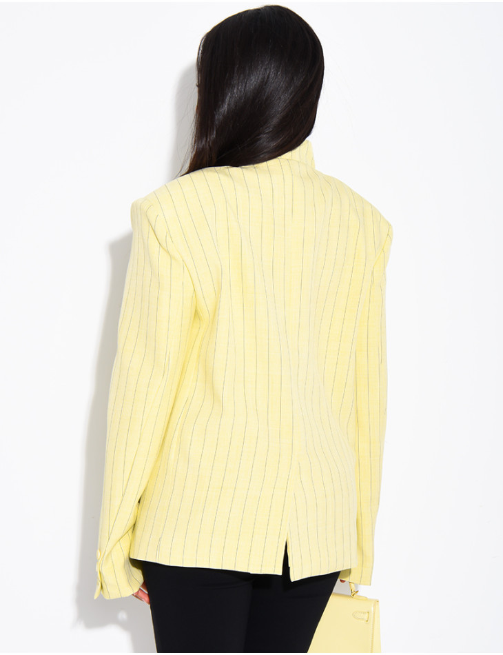 Hochwertiger Zweireiher-Blazer mit Streifenmuster