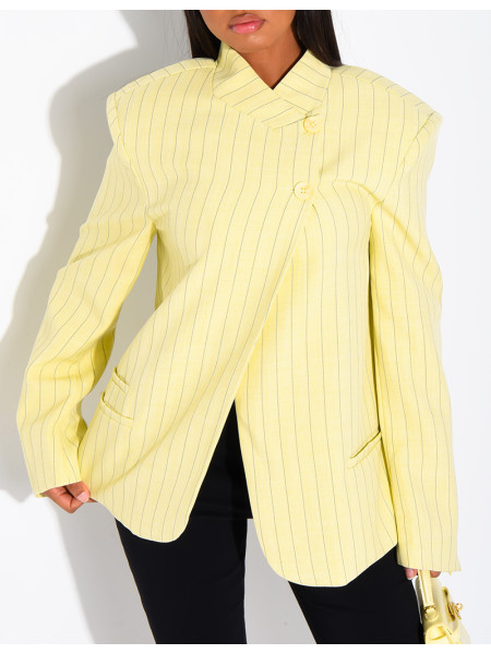 Hochwertiger Zweireiher-Blazer mit Streifenmuster