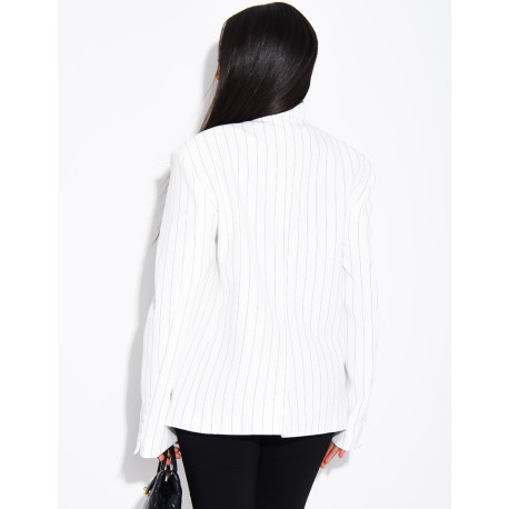 Hochwertiger Zweireiher-Blazer mit Streifenmuster