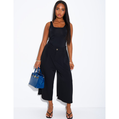 Bermuda long en tissu fluide
