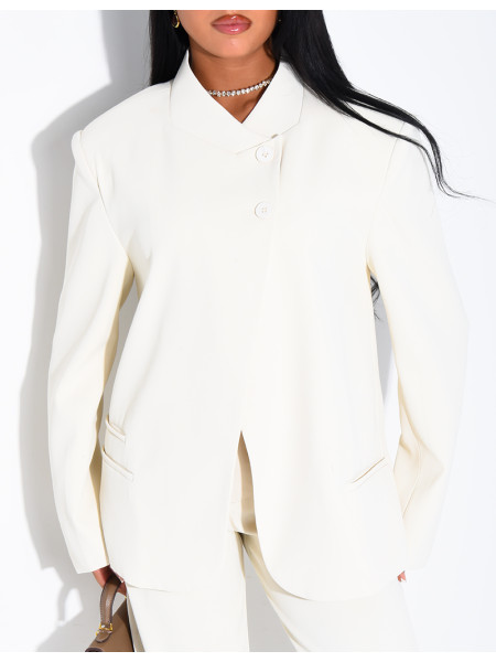 Blazer oversize à boutonnière croisée