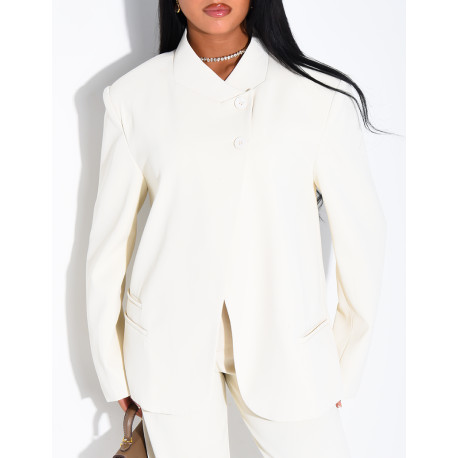 Blazer oversize à boutonnière croisée