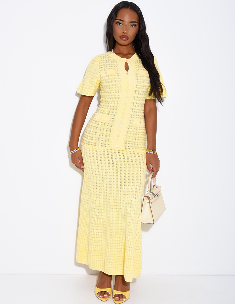 Robe longue texturée et...