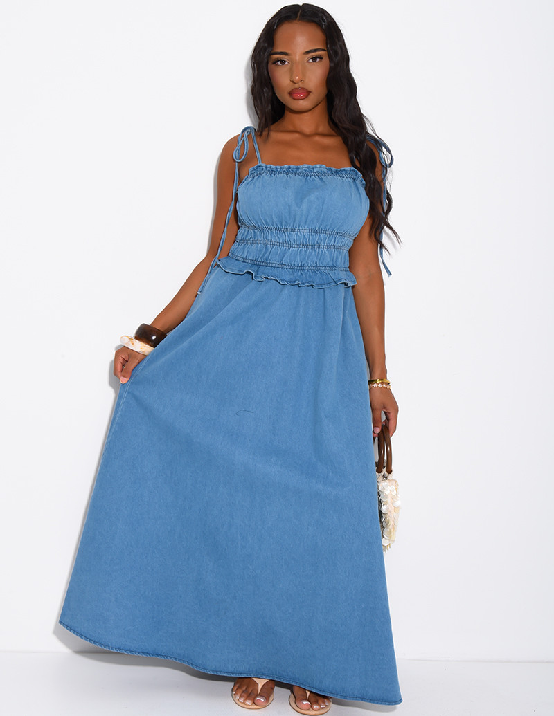 Robe effet jeans au bustier...