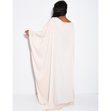 Ensemble jupe longue à sequins & perles et tunique asymétrique en satin