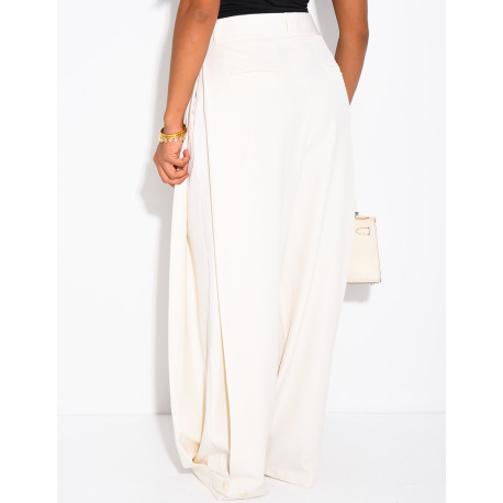 Pantalon de tailleur bouffant à boutons aux chevilles