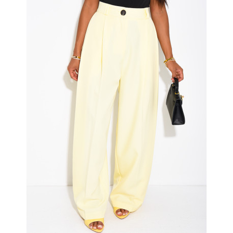 Pantalon de tailleur bouffant à boutons aux chevilles
