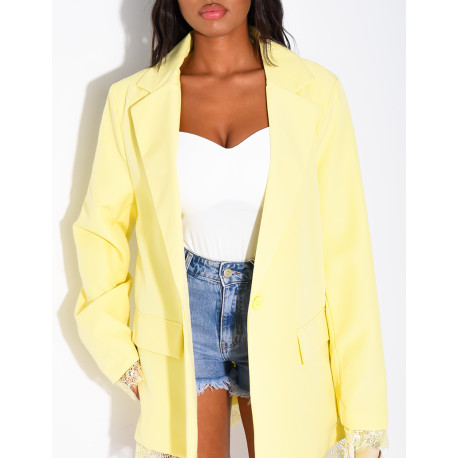 Blazer à bordures dentelle