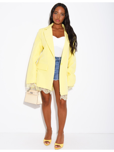 Blazer à bordures dentelle