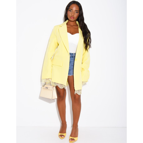 Blazer à bordures dentelle